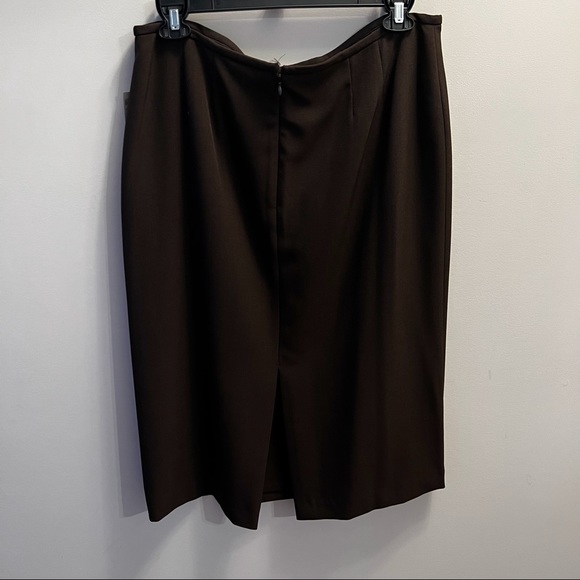 Chocolate Brown Kick Pleat Skirt - Picture 1 of 4